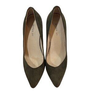 Wythe NY heels women's 36.5 US 6-6.5 gray suede leather pointy toe stiletto